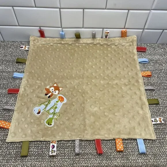 Taggie Blanket Lovey Woodland Animals‎ Fox ABC Baby Teething Blanket Textured