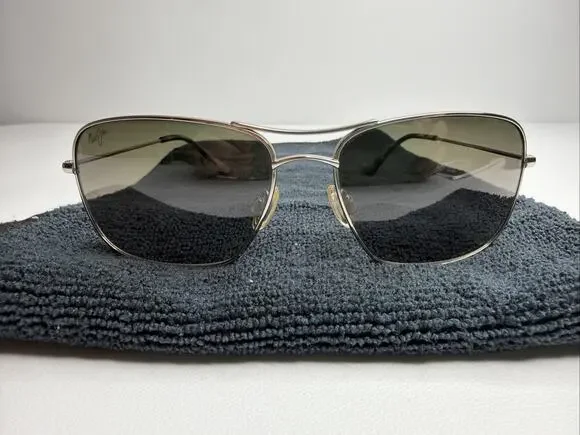 VTG Maui Jim Wiki Wiki Gray Lens MJ-246-17 Silver Titanium Aviator Sunglasses
