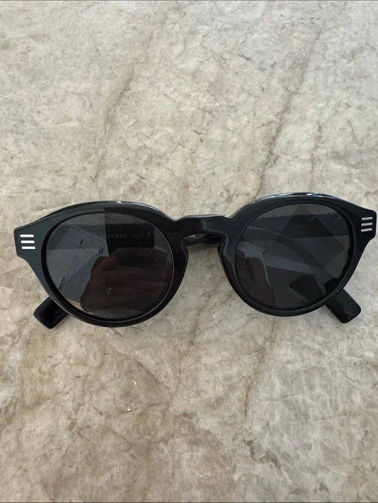 Burberry Black Round Men’s Sunglasses