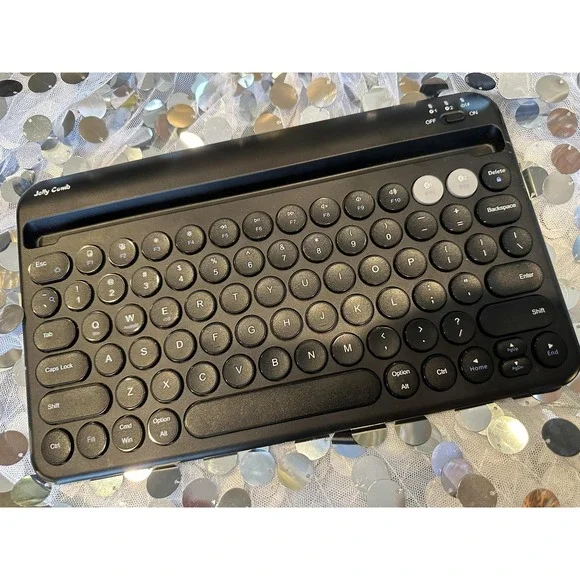 Jelly Comb B046 Bluetooth Wireless Keyboard Black Tablet Phone Stand‎ Portable