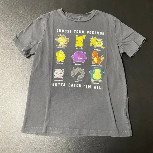 Old Navy Pokémon Gray Choose‎ Your Pokémon Gotta Catch 'em All Graphic T Shirt M