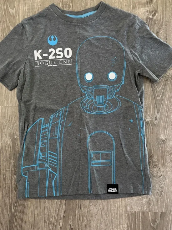 Old Navy Star Wars K-2SO Graphic Tee for Kids - Gray with Blue Print