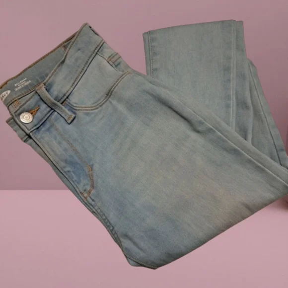 Old Navy Kids Light Blue Distressed Hem Ballerina Jeggings Girl's Jeans Size 14