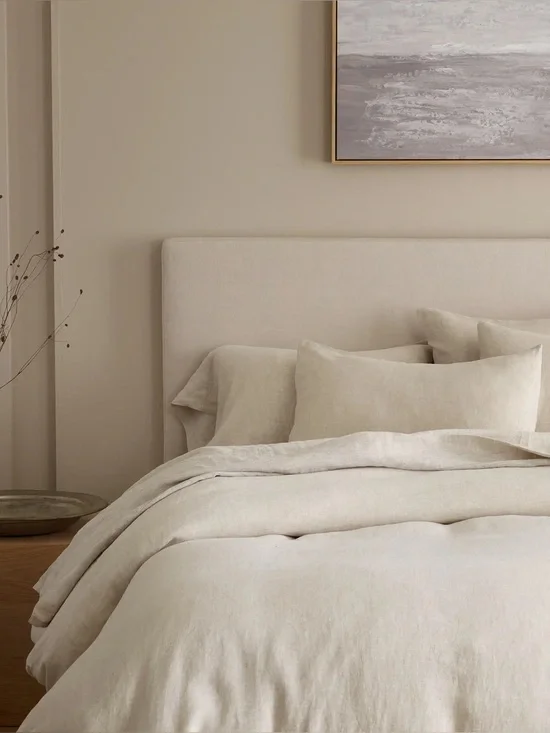 Quince European Linen Duvet Cover - Natural Chambray, Full/Queen