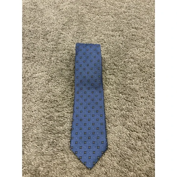 Vintage Brooks Brothers Makers Tie Blue 100% Silk AOP 