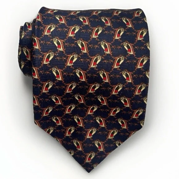 Looney Tunes Taz‎ Cartoon Men’s Tie Blue Novelty Business Casual Retro Necktie