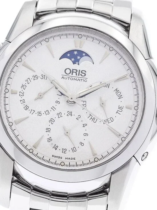 ORIS Artelier 7546A Day Date Moon Phase Silver Dial Automatic Men's Watch_961666