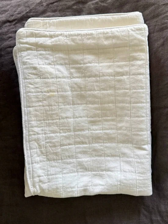 White Quilted Cotton duvet cover and two standard shams- Home Bedding
