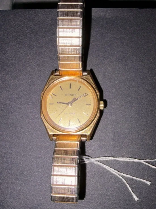 Tissot Men's Gold Tone Dress Watch with Stretch Bracelet