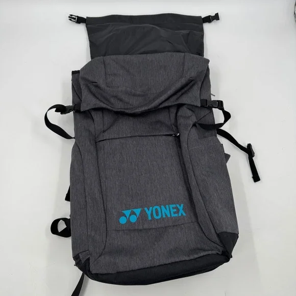 Yonex Dark Grey Roll Top Backpack Bag Sports Travel‎ Rucksack Badminton
