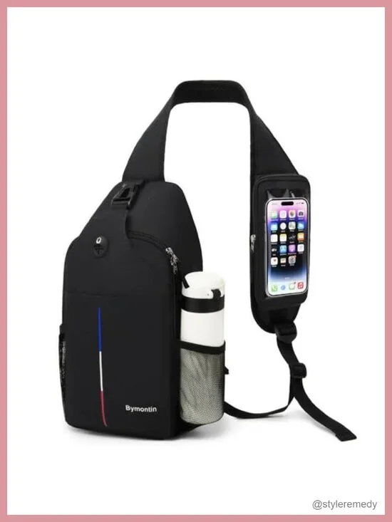 Crossbody Sling Backpack with Touch Screen Phone Pocket, Chest Bag for