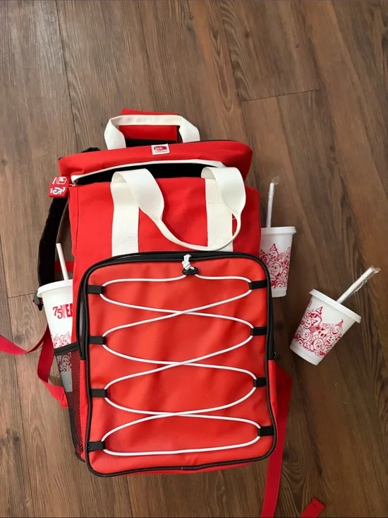 JACK in the Box 75 years large insulated backpack cooler bag with 3 cups!NEW