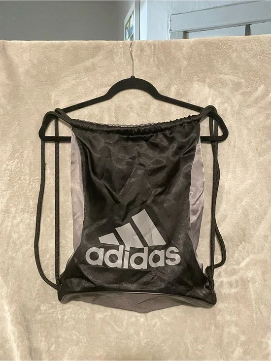 adidas Black and Gray Drawstring Backpack