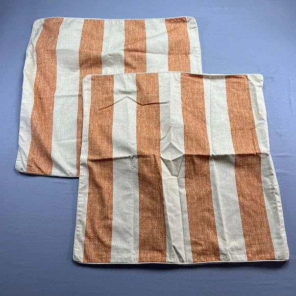 Set Of 2 Tommy Bahama Home Euro Sham Beige Brown Striped Bedding (25