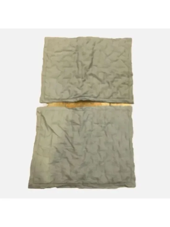 Quince Large Quilted Linen Shams Set of 2 Steel Gray Mininalist 20x26”