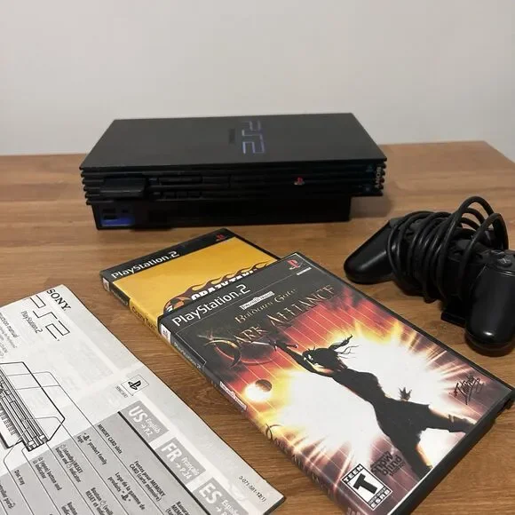 Sony PlayStation 2 PS2 SCPH-39001 Black Console Bundle w/ DVD Playback 2 Games