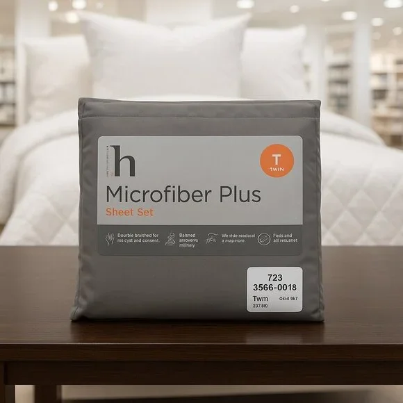 Home Expressions Microfiber Plus Sheets Set Siberian Gray Dorm Room Guest