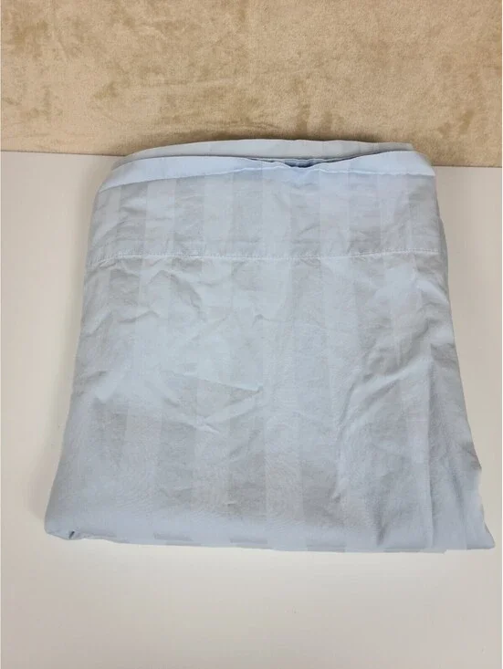 My Pillow Queen 100% Giza Egyptian Cotton Blue Stripe Flat Sheet