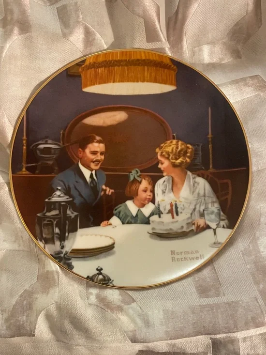 Norman Rockwell vintage Knowles Family Collector Plate 10078D light campaign