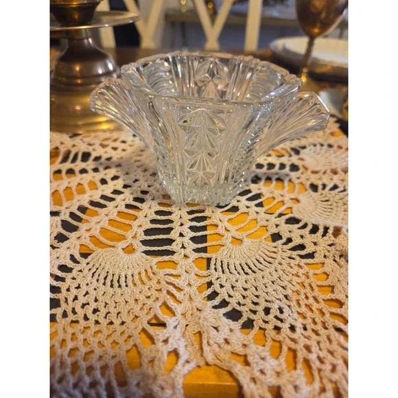 vintage cut glass sugar bowl