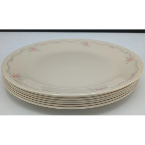 Vintage‎ Corelle English Dinner Plates Pink Roses 10.5