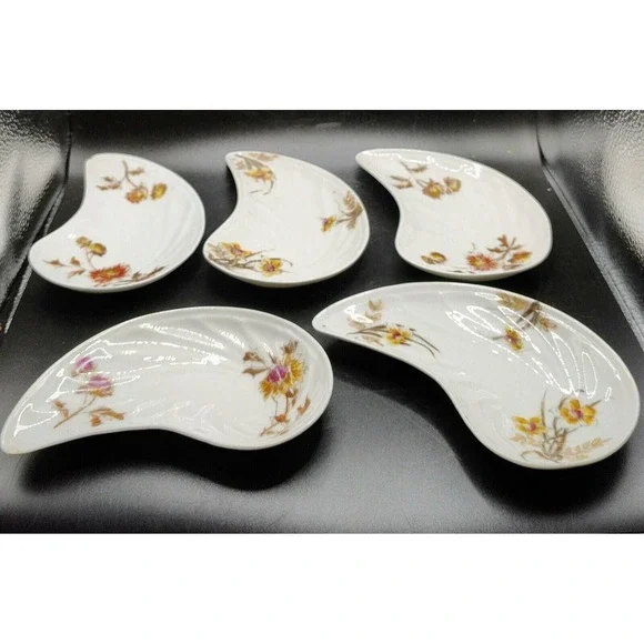 Vintage CFH Haviland Limoges Bone Dish Set Of 5 Floral *As-Is*