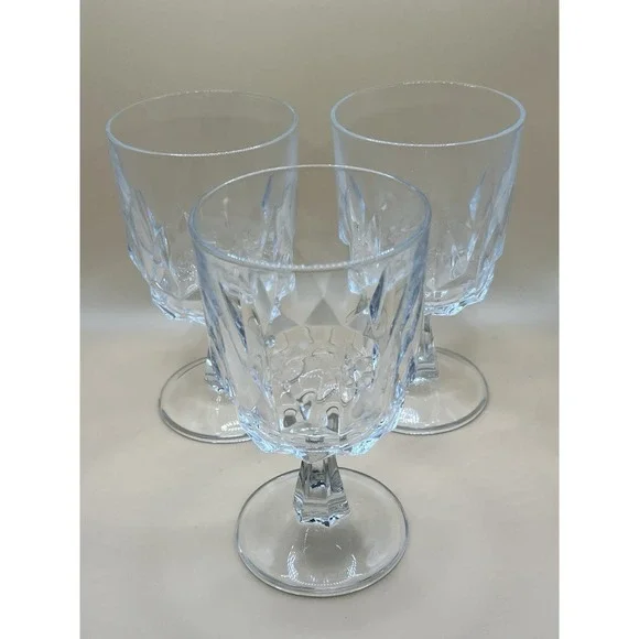 Set of 4 Arcoroc Artic Clear Glass Pedestal Wine Glasses‎ Dessert Cups 5.75
