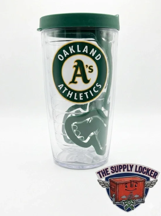 Oakland Athletics Tervis Tumbler 16oz MLB Travel Cup w Lid Green A’s