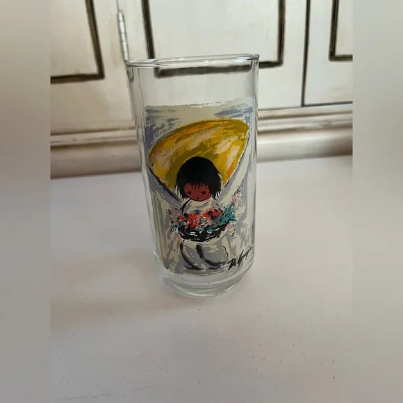 Vintage 10 oz Libbey Glass Children of the Southwest De Grazia 2.5