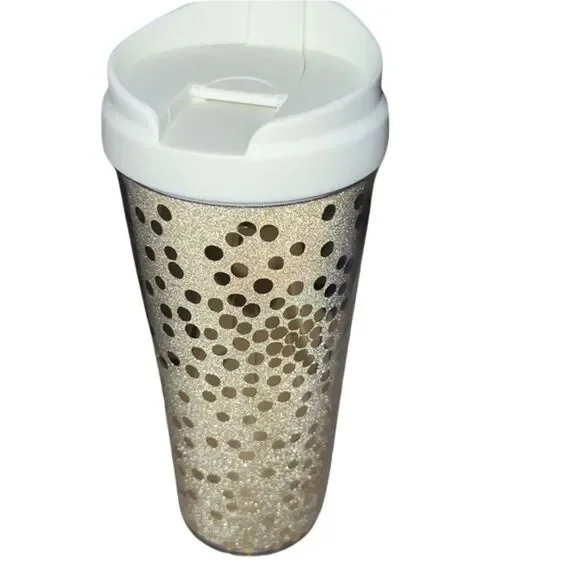 Brand new Kate Spade New York Gold Glitter Thermal Mug 16 oz