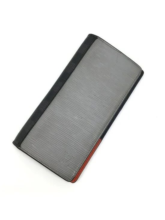 Louis Vuitton Wallet Epi Damier Graphite Portefeuille Brazza Blue Gray
