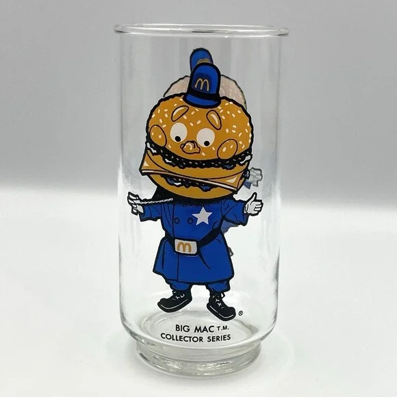 Vintage 1977 Big Mac Police‎ McDonalds Glass Collector Series McDonald's Glasses