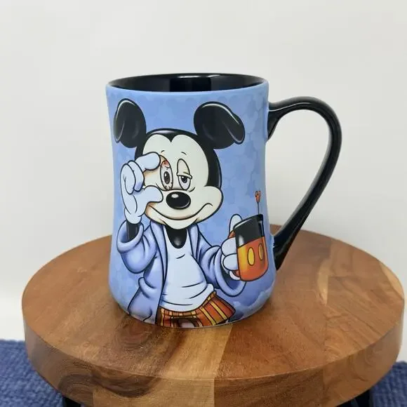 Disney Parks Mickey Mouse Some Mornings Are Rough Coffee Mug LRG 16oz Blue Black