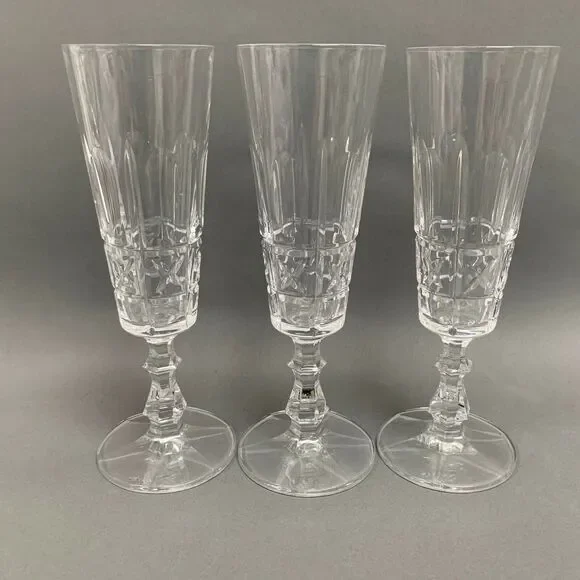 Cristal de Paris Champagne Fluted Clear Glass Glasses‎ 6 1/8