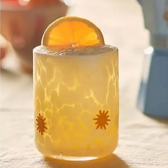 Anthropologie NIB/NWT Icon Juice Glass ☀️Sun Confetti Edition