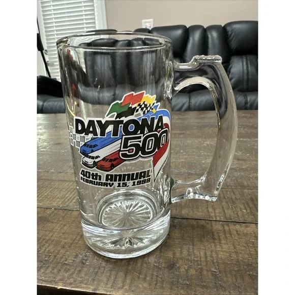 Daytona‎ 500 NASCAR 40th Anniversary Bud Official Beer Pint Mug Glass 5.75