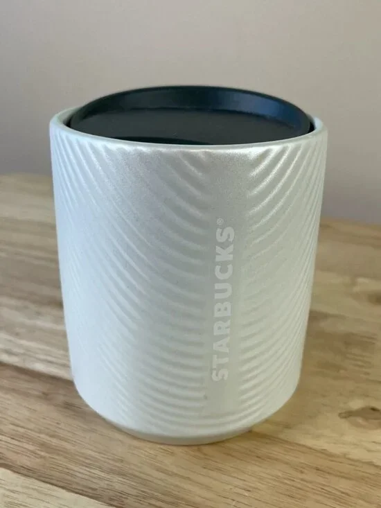 Starbucks 2023 Mint Green Pearlescent Ribbed Ceramic Tumbler 8 oz NWT