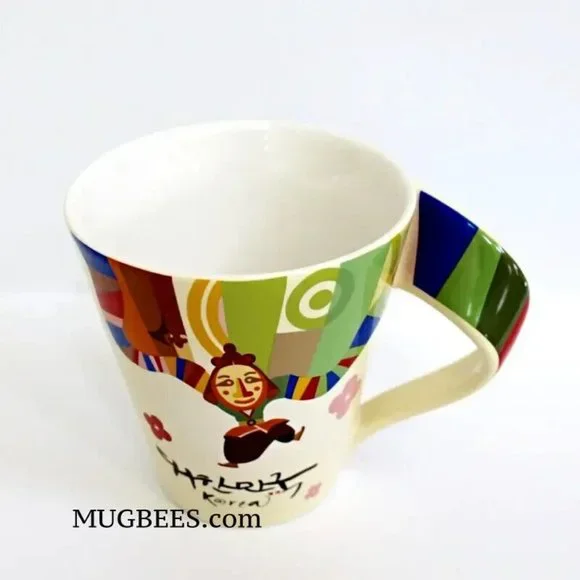 Starbucks Korea Heritage Collection Twirl Handle Ceramic Coffee Cup Mug