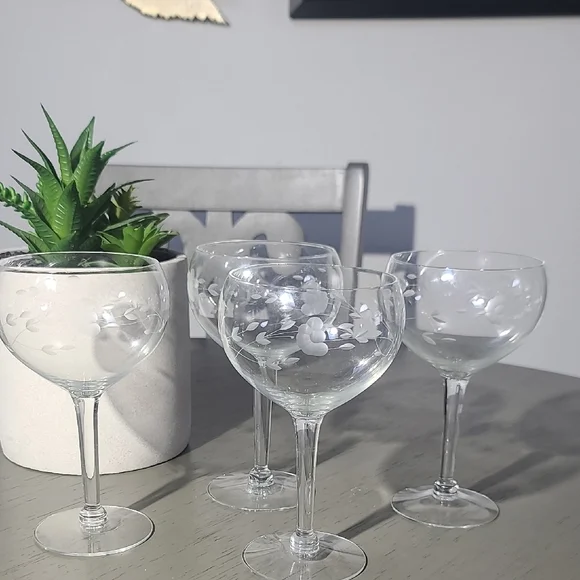 Princess House Crystal Herritage Pattern Gobblets Set Of 4