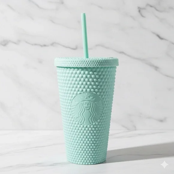 NWT Starbucks 2021 Winter Matte Mint Studded Tumbler 16oz Grande Cold Cup