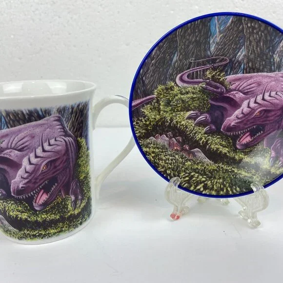 Vintage 1994 Hudson Middleton Dinosaur Cup Saucer
