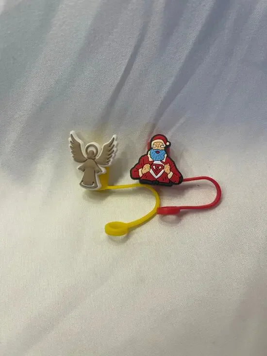 Christmas Straw Toppers set of 2