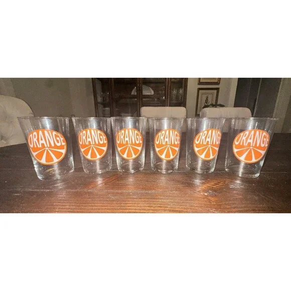 Vintage Luminarc MCM 7oz Orange Slice Juice Glass - Set Of 6