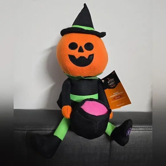 Hyde & Eek! Target Halloween Animated Stirring Pumpkin Witch Motion Plush NWT