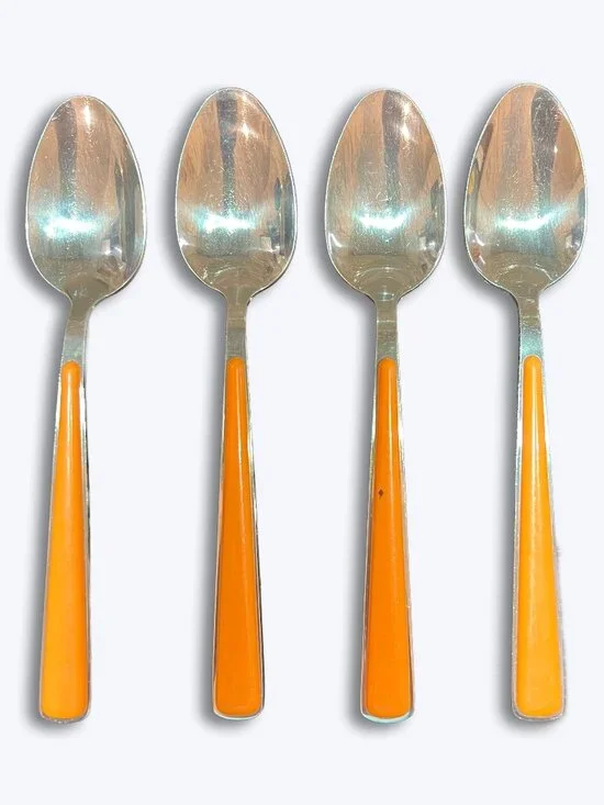 Fiesta Merengue Tangerine Orange Place Soup Spoons 8