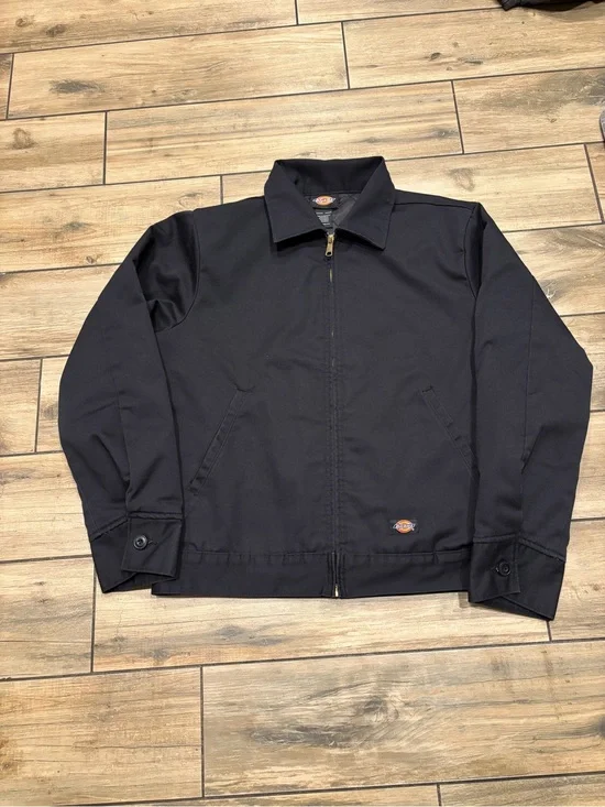 Dickies Quilted Lined Eisenhower Workwear Jacket Mens Small Black Zip Up