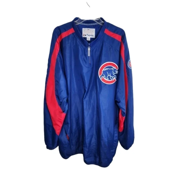 Chicago Cubs Majestic Pullover Warm Up Jacket Men’s 3XT MLB 90’s Vintage