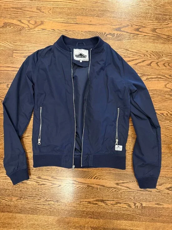Penfield Okenfield Navy Nylon Bomber Jacket Zip Lightweight Mens