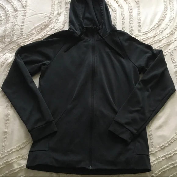 Black Full-Zip Hooded Sweatshirt