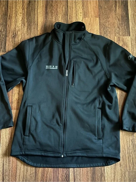Buffalo Bills Reebok NFL Black Softshell Jacket Men’s Medium Full Zip